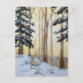 Winter Konijn Ansichtkaart Briefkaart (Voorkant)