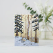 Winter Konijn Ansichtkaart Briefkaart (Staand voorkant)
