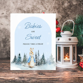 Winter Konijn Babies zijn Schattig boog Poster