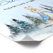 Winter Konijn Babies zijn Schattig boog Poster (Hoek)