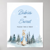 Winter Konijn Babies zijn Schattig boog Poster (Voorkant)