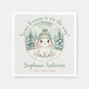 Winter Konijn Baby Shower Neutraal Servet