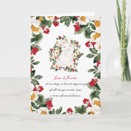 Winter Konijn Bloemen | Baby Shower Dank Je Bedankkaart
