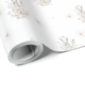 Winter Konijn met Winter Bloemen Cadeaupapier (Rol Hoek)