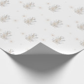 Winter Konijn met Winter Bloemen Cadeaupapier (Hoek)