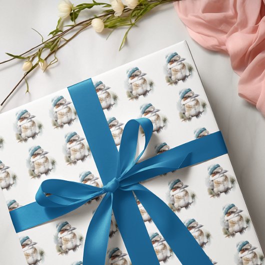Winter Kookaburra Wensen, op maat Cadeaupapier
