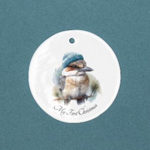 Winter Kookaburra Wensen, op maat Keramisch Ornament
