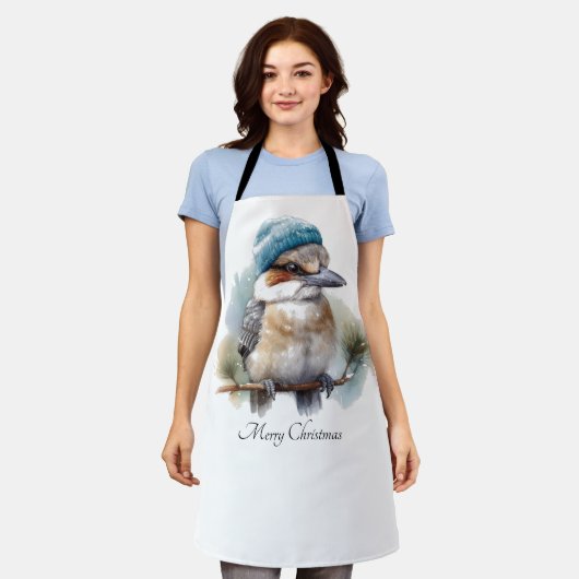 Winter Kookaburra Wensen, op maat Schort (Gedragen)