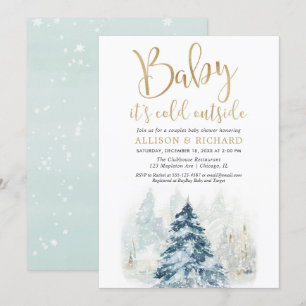 Winter koppels baby shower Baby is koud buiten Kaart