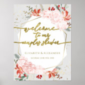 Winter Koppels Douche Welkomstbord Verguld Poster (Voorkant)