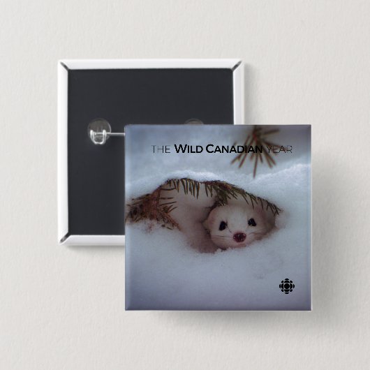 Winter - Korte zandspiering Vierkante Button 5,1 Cm (Voorkant /achterkant)