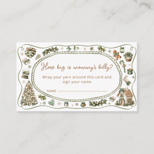 Winter koud buiten hoe groot is mama's buik informatiekaartje (Voorkant)
