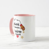 Winter Koude Handen Warm Hart, Kerstcadeau Mok (Voorkant links)
