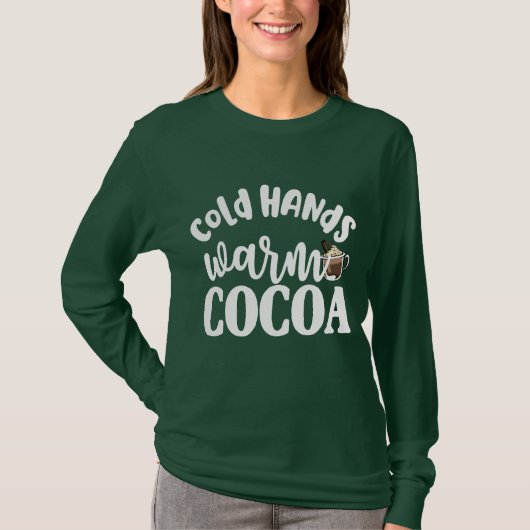 Winter koude handen warme cacao warme chocolade gr t-shirt (Voorkant)