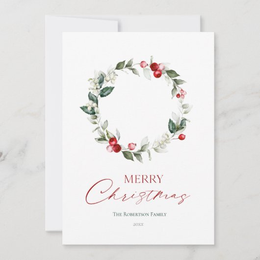 Winter Krans Aangepaste Foto Kaart (Voorkant)