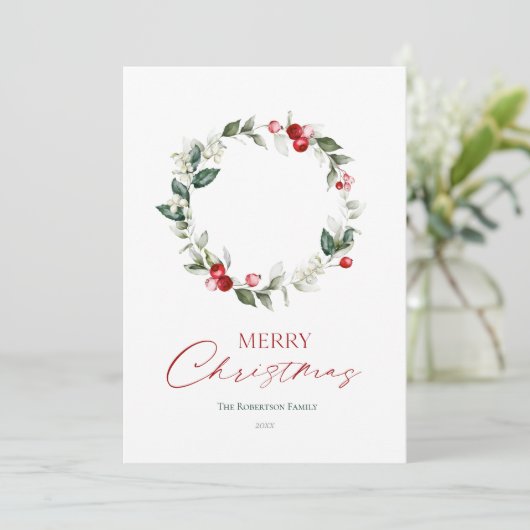 Winter Krans Aangepaste Foto Kaart (Staand voorkant)