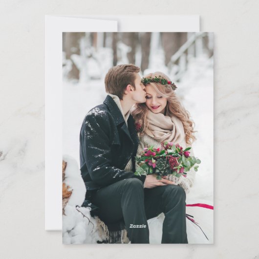 Winter Krans Aangepaste Foto Kaart (Achterkant)