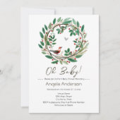 Winter Krans Berry Kerst Baby shower Kaart (Voorkant)