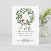 Winter Krans Berry Kerst Baby shower Kaart (Staand voorkant)