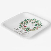 Winter Krans Berry Kerst Baby shower Papieren Bordje (Gebogen)