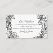 Winter krans bloemen bruiloft website | marineblau informatiekaartje (Voorkant)