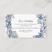 Winter krans bloemen bruiloft website | turkoois informatiekaartje (Voorkant)