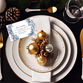 Winter krans bloemen bruiloft website | turkoois informatiekaartje