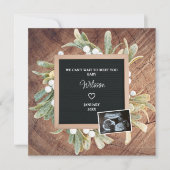 Winter krans brief board sonogram zwangerschap aankondiging (Voorkant)