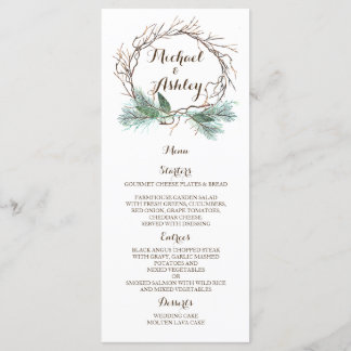 Winter krans bruiloft menu