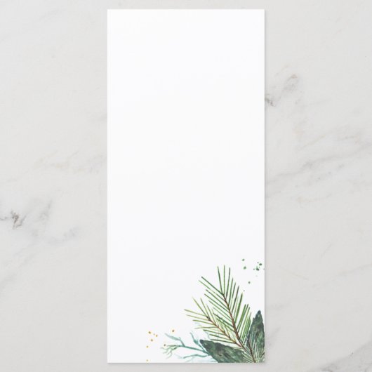 Winter krans bruiloft menu (Achterkant)