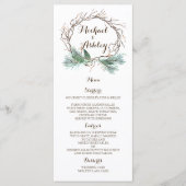 Winter krans bruiloft menu (Voorkant)