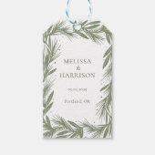 Winter krans bruiloft ontwerp groen cadeaulabel (Voorkant)