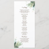 Winter krans bruiloft programma programmakaart (Achterkant)