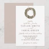 Winter krans bruiloft Uitnodiging (Voorkant / Achterkant)