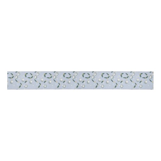 Winter Krans Cadeaupapier Grosgrain Lint (Voorkant)