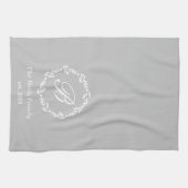 Winter krans familienaam Monogram grijs Theedoek (Horizontaal)