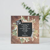 Winter krans Letter Board Sonogram IVF zwangerscha Aankondiging (Staand voorkant)