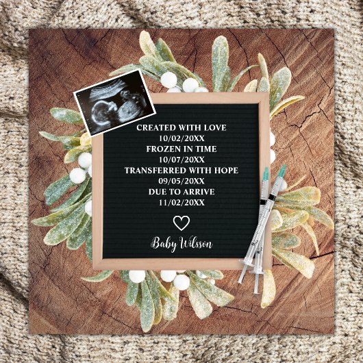 Winter krans Letter Board Sonogram IVF zwangerscha Aankondiging