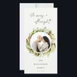 Winter Krans Merry & Bright Kerst Foto Feestdagenkaart<br><div class="desc">Als je verdere aanpassingen nodig hebt,  neem dan gerust contact met me op via yellowfebstudio@gmail.com.</div>