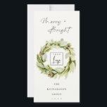 Winter Krans Merry & Bright Kerst Logo Feestdagenkaart<br><div class="desc">Als je verdere aanpassingen nodig hebt,  neem dan gerust contact met me op via yellowfebstudio@gmail.com.</div>