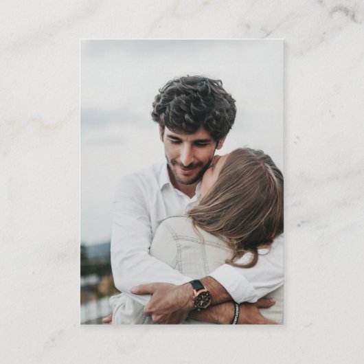 Winter krans moderne bruiloft details informatiekaartje (Achterkant)