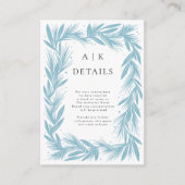 Winter krans moderne bruiloft details informatiekaartje (Voorkant)