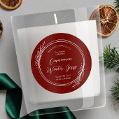 Winter Krans Rood & Wit Kerstproduct Label