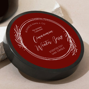 Winter Krans Rood & Wit Kerstproduct Label