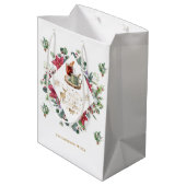 Winter Krans Script Wens je een Prettig Kerstfeest Medium Cadeauzakje (Achterkant Gekanteld)