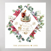 Winter Krans Script Wens je een Prettig Kerstfeest Poster (Voorkant)