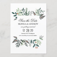 Winter Krans Trouw Save the Date Uitnodiging