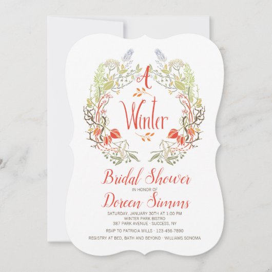 Winter Krans Uitnodiging (Voorkant)