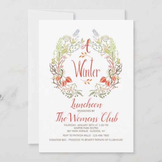 Winter Krans Uitnodiging (Voorkant)