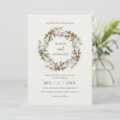 Winter Krans Vakantie Kerst Huwelijksuitnodiging Kaart (Staand voorkant)
